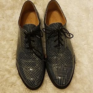 Office of Angela Scott black & grey shoes- 37, 6.5